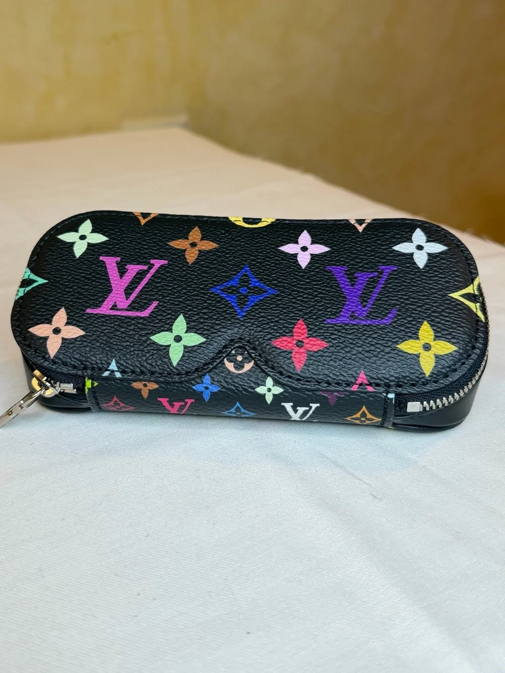 Louis Vuitton x Takashi Murakami Multicolor Monogram Sunglasses Pouch Black